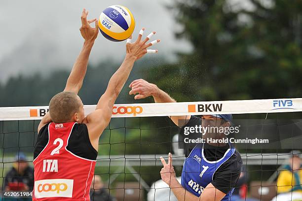 Matteo Ingrosso of Italy and Christopher McHugh of Australia in action during the men main draw match Kapa-McHugh v Ingrosso P.-Ingrosso as part of...