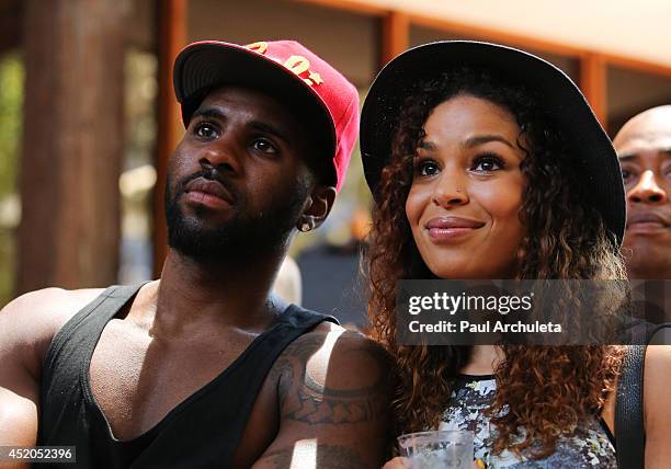 Recording Artists Jason Derulo and Jordin Sparks attend Lianne La Havas performance at "Summer Sessions" at Warner Bros. Records Boutique Store on...