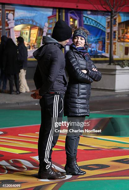 Performers attends rehearsals for the 87th Annual Macy's Thanksgiving Day Parade at Macy's Herald Square on November 25, 2013 in New York City.