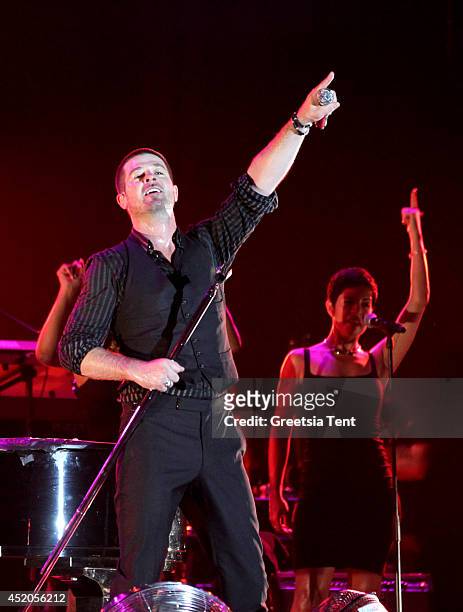 Robin Thicke performs at day one of North Sea Jazz Festival at Ahoy on July 11, 2014 in Rotterdam, Netherlands.