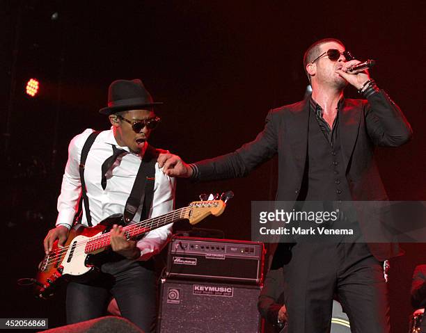 William Taylor and Robin Thicke perform at Day 1 of North Sea Jazz Festival at Ahoy on July 11, 2014 in Rotterdam, Netherlands.