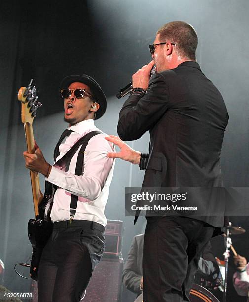 William Taylor and Robin Thicke perform at Day 1 of North Sea Jazz Festival at Ahoy on July 11, 2014 in Rotterdam, Netherlands.