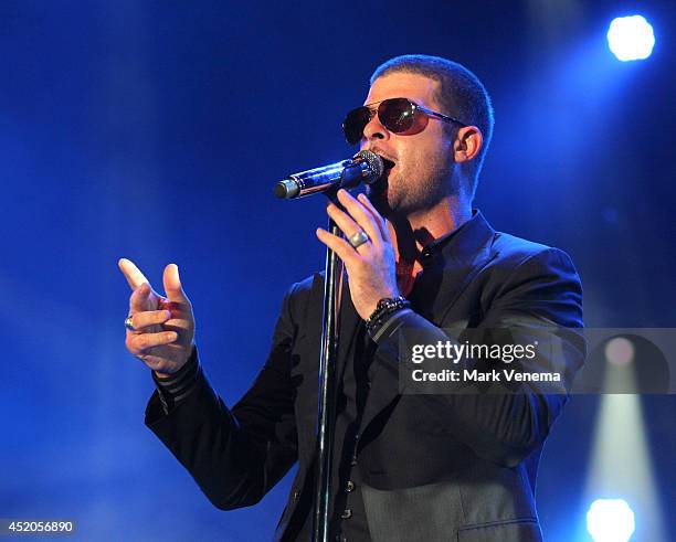 Robin Thicke performs at Day 1 of North Sea Jazz Festival at Ahoy on July 11, 2014 in Rotterdam, Netherlands.