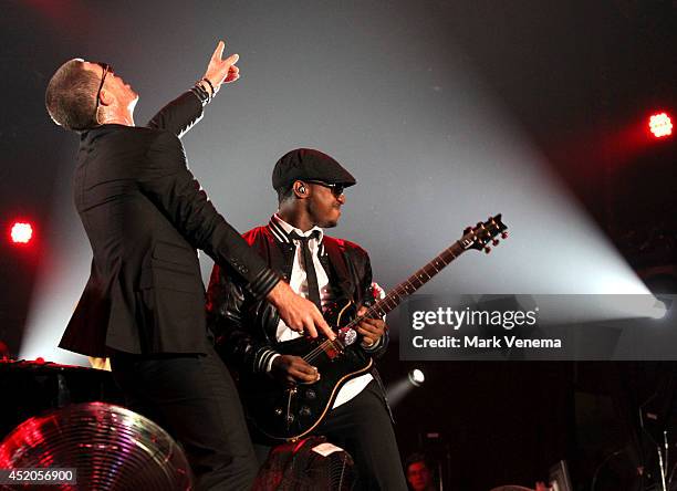 Robin Thicke and Christopher Payton perform at Day 1 of North Sea Jazz Festival at Ahoy on July 11, 2014 in Rotterdam, Netherlands.