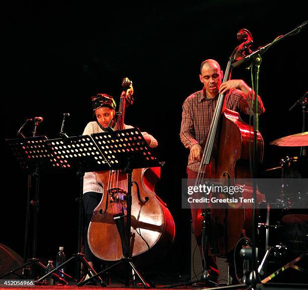 Esperanza Spalding and Ugonna Okegwo perform at day one of North Sea Jazz Festival at Ahoy on July 11, 2014 in Rotterdam, Netherlands.
