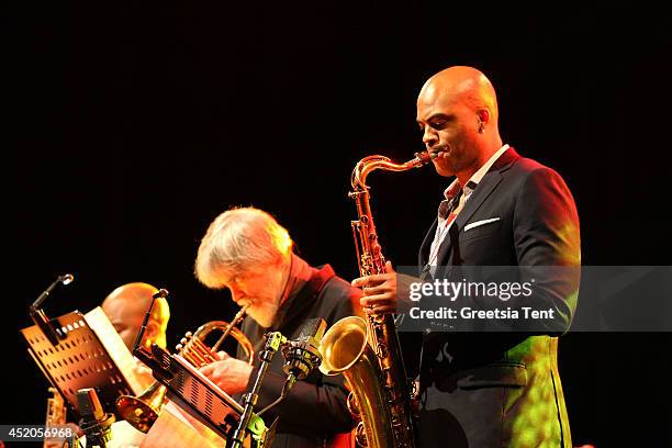 Jaleel Shaw, Tom Harrell and Wayne Escoffery perform at day one of North Sea Jazz Festival at Ahoy on July 11, 2014 in Rotterdam, Netherlands.