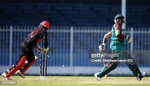 Ashish Bagai of Canada stumps Steve Tikolo of Kenya, off the bowling of Raza Rehman during the ICC World Twenty20 Qualifier 11th Place Playoff...