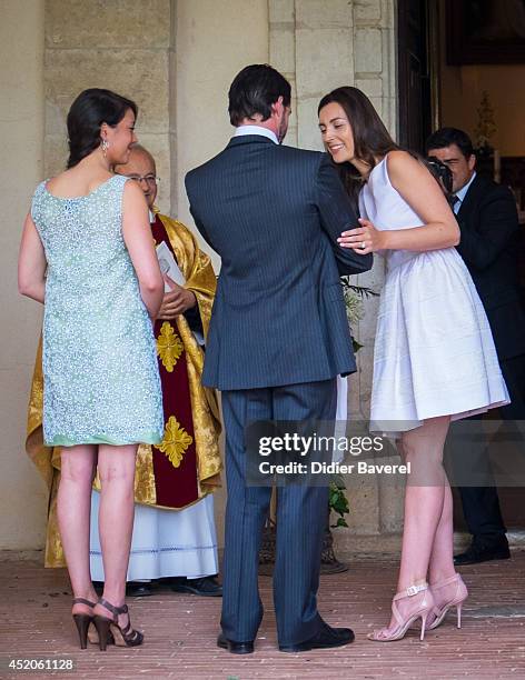 Felix Lademacher, Princess Claire of Luxembourg, Prince Felix of Luxembourg and Princess Alexandra of Luxembourg pose with their daughter Princess...