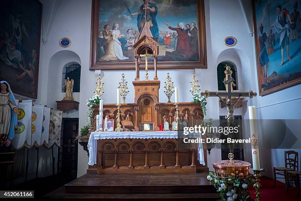 Interior view of Saint Ferreol Chapel in Lorgues on July 12, 2014 in Lorgues, France.