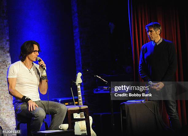 Rick Springfield and Radio DJ Mark Goodman hosts the Rick Springfield "Stripped Down" tour at City Winery on November 25, 2013 in New York City.