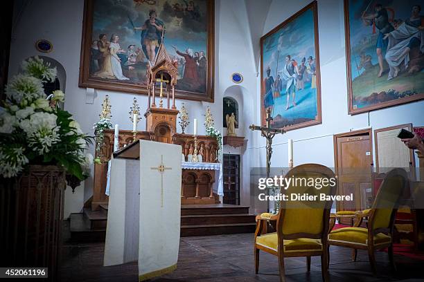 Interior view of Saint Ferreol Chapel in Lorgues on July 12, 2014 in Lorgues, France.