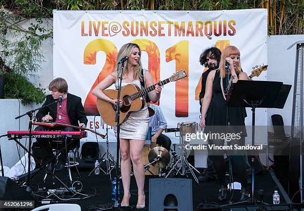 Singer Ana Cristina performs during the Southern Roots Music Series hosted by Deana Carter at Sunset Marquis Hotel & Villas on July 11, 2014 in West...