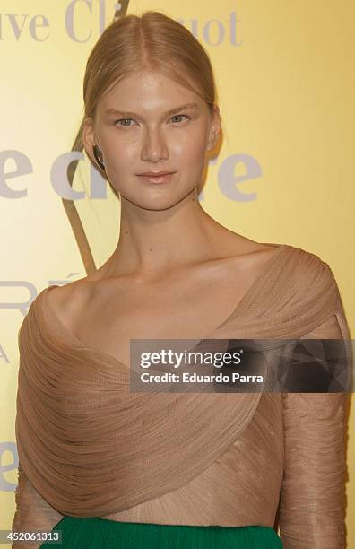 Model Anna Martynova attends 'Marie Claire Prix de la moda' awards 2013 photocall at Residence of France on November 21, 2013 in Madrid, Spain.