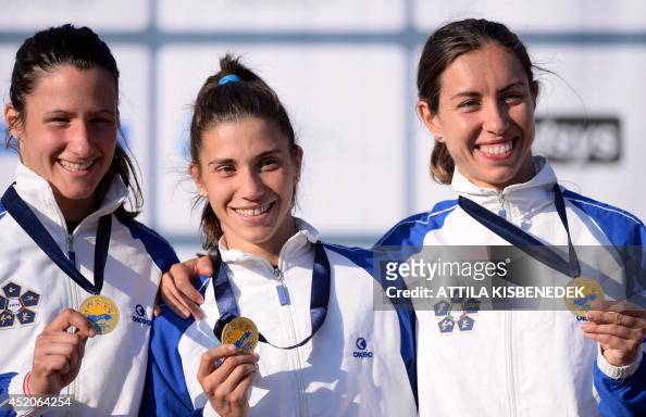 Italy's Gloria Tocchi, Alice Sotero and Claudia Cesarini celebrate on ...