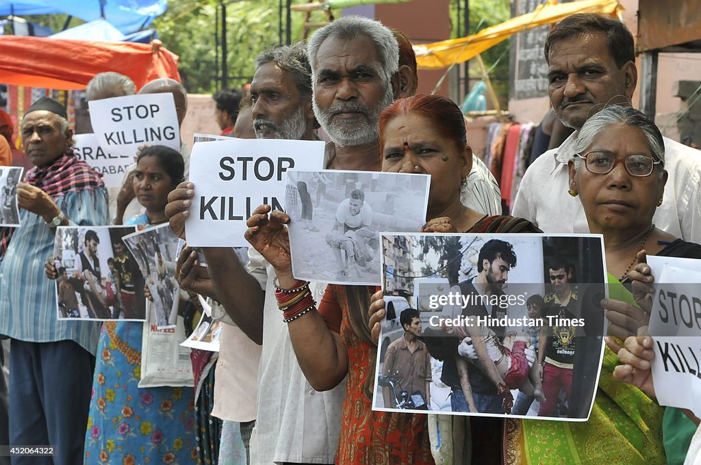 Bhopal Gas Tragedy Victims Protest Israel Attack In Gaza Strip