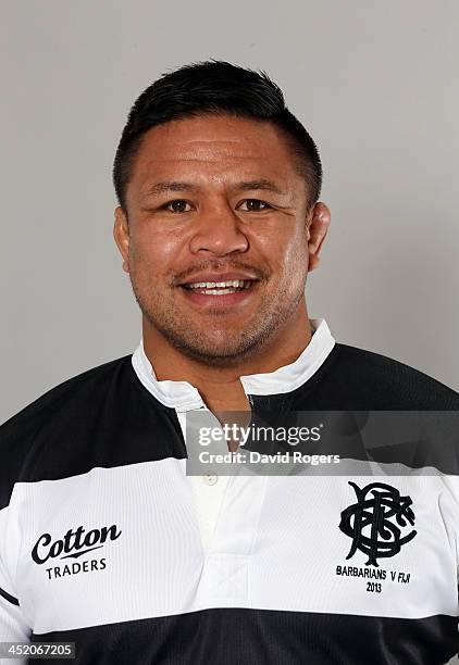 Keven Mealamu of the Barbarians poses for a portrait during the Barbarians squad photo call at Latymer Upper School on November 23, 2011 in London,...