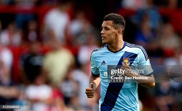 Ravel Morrison of West Ham looks on during the Pre Season Friendly match between Stevenage and West Ham United at The Lamex Stadium on July 12, 2014...