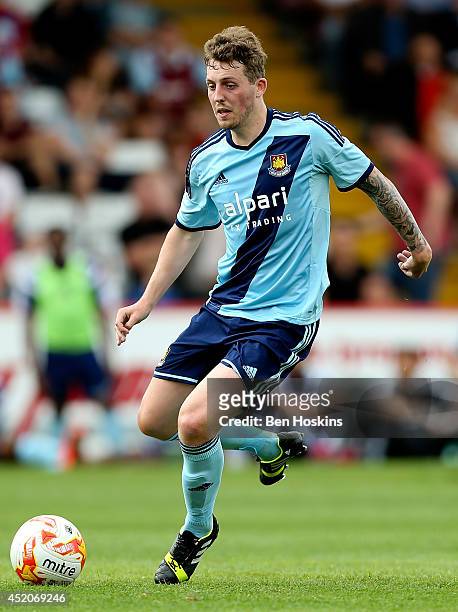 Danny Whitehead of West Ham in action during the Pre Season Friendly match between Stevenage and West Ham United at The Lamex Stadium on July 12,...