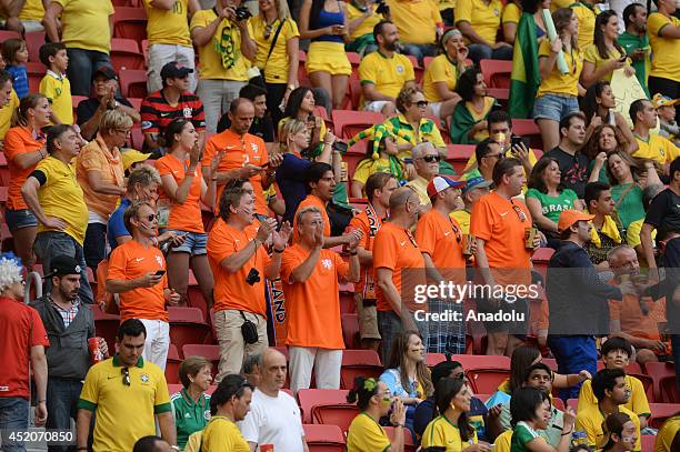 Netherland fans show their support during the 2014 FIFA World Cup Brazil Third Place Playoff match between Brazil and the Netherlands at Estadio...
