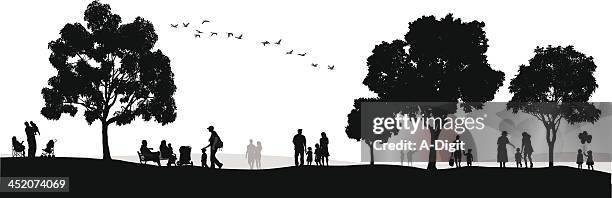 pleasantday - silhouette arbre stock-grafiken, -clipart, -cartoons und -symbole