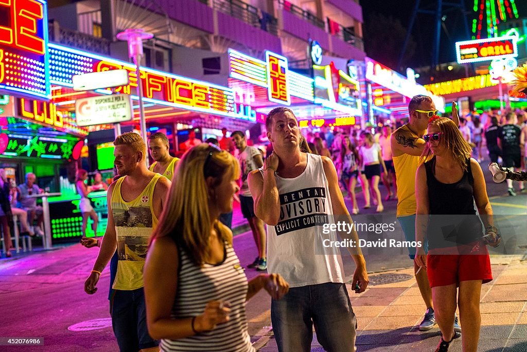 Tourists Flock To The Mallorcan Town Of Magaluf
