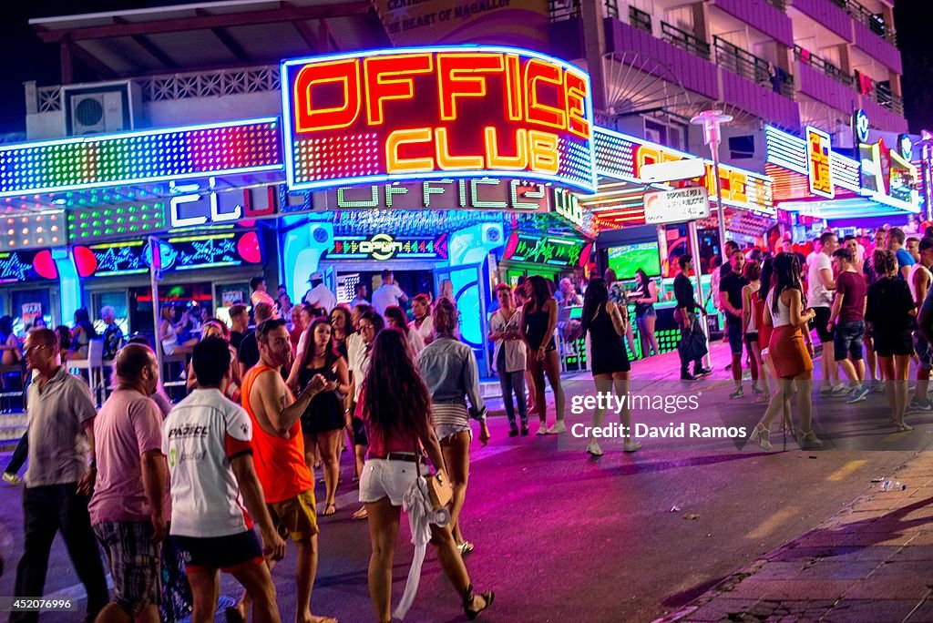 Tourists Flock To The Mallorcan Town Of Magaluf