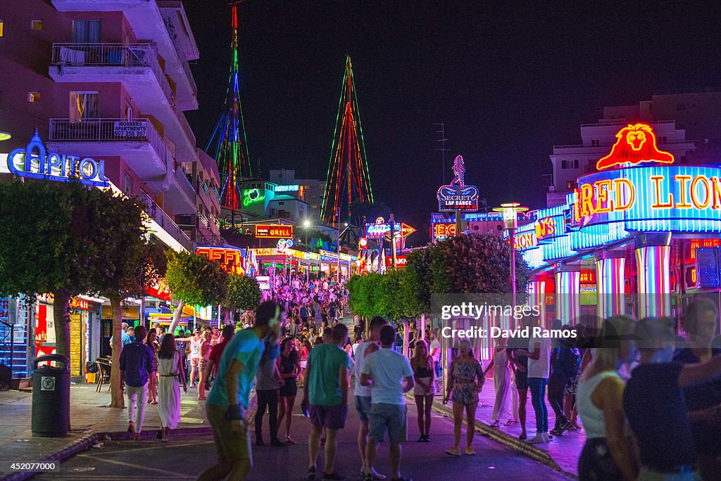 Tourists Flock To The Mallorcan Town Of Magaluf