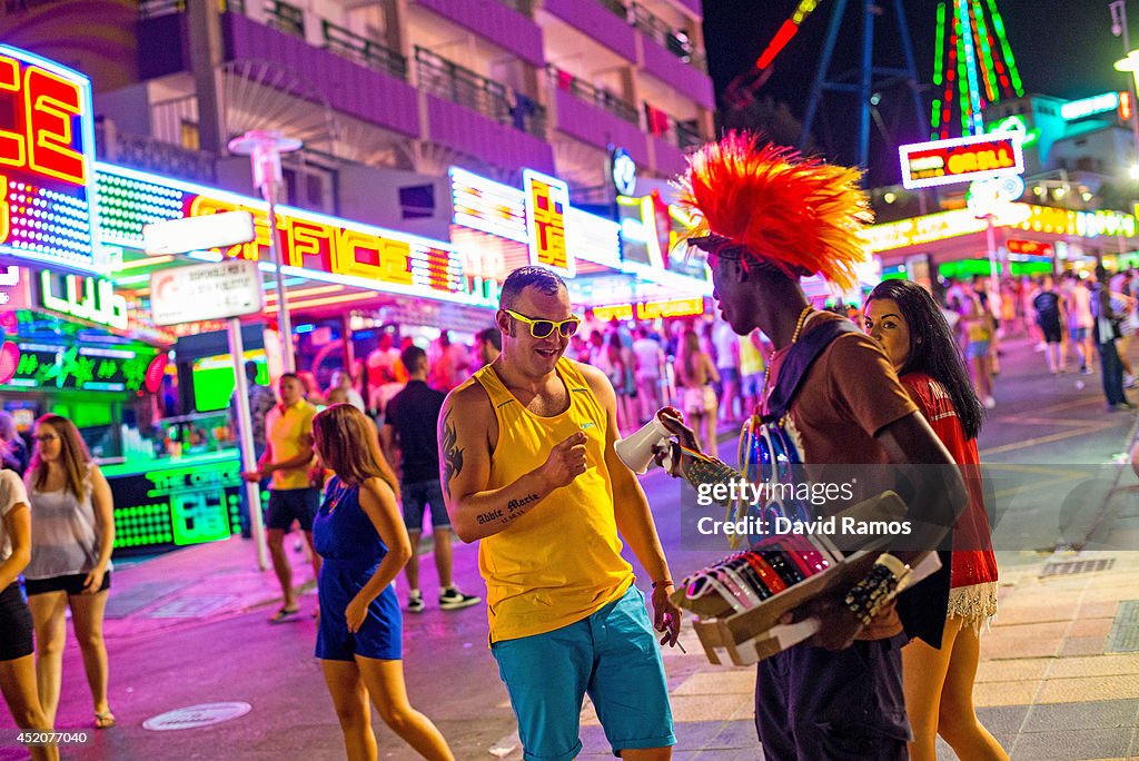 Tourists Flock To The Mallorcan Town Of Magaluf
