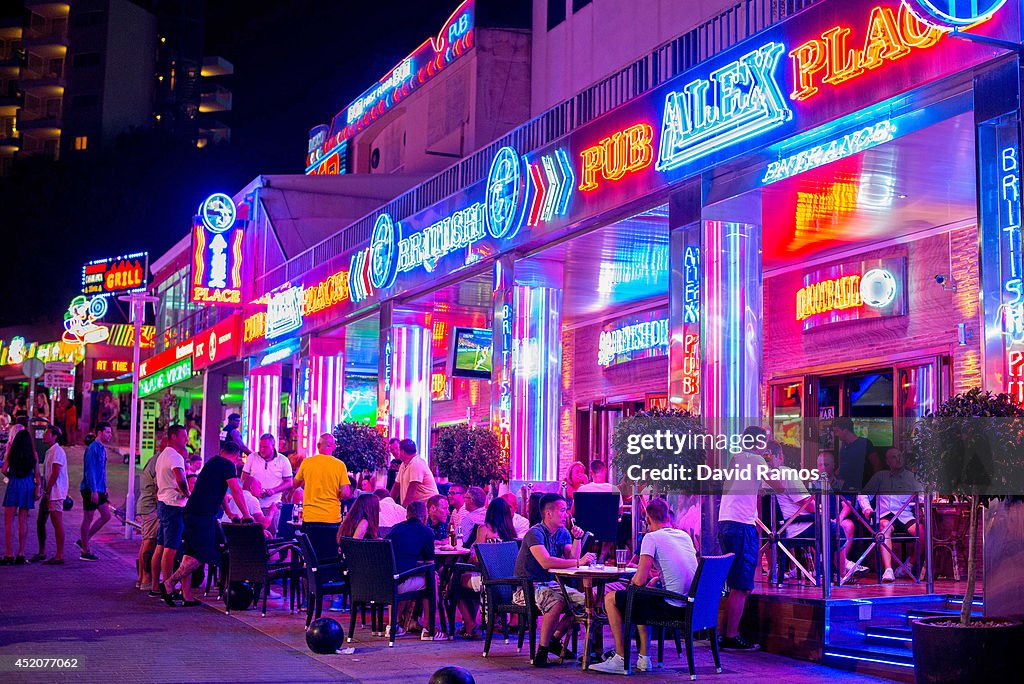 Tourists Flock To The Mallorcan Town Of Magaluf