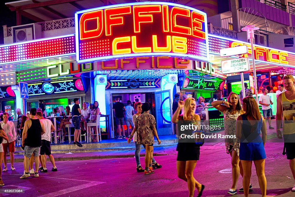 Tourists Flock To The Mallorcan Town Of Magaluf