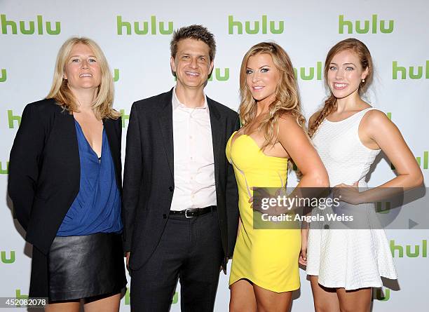 Writer/director Nancy Hower, writer/actor John Lehr and actresses Allison Dunbar and Alexia Dox attend Hulu's TCA Presentation And Cocktail Party at...