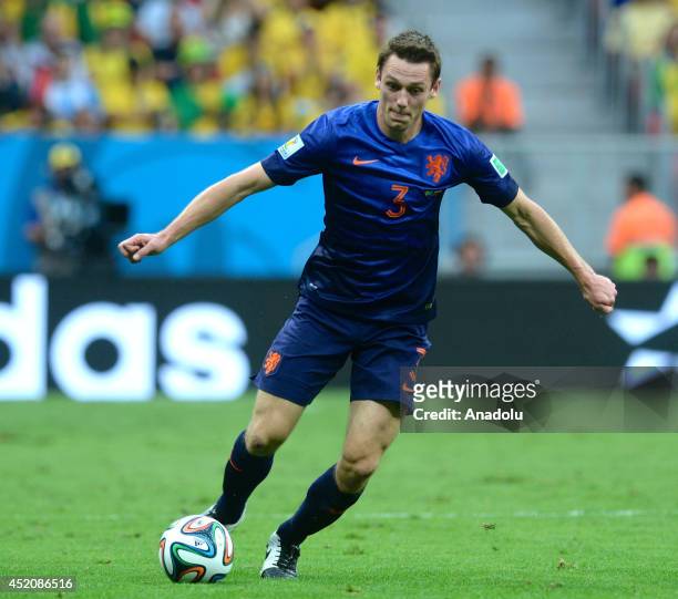 Stefan De Vrij of the Netherlands in action during the 2014 FIFA World Cup Brazil Third Place Playoff match between Brazil and the Netherlands at...