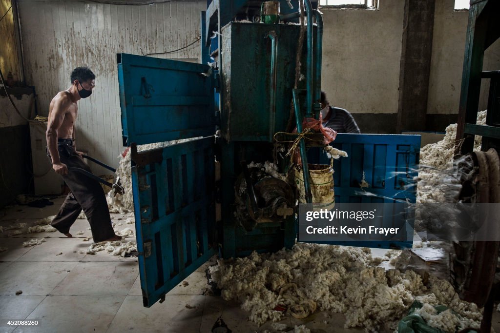 Chinese Workers Prepare Australian Sheep's Wool For Fashion Industry