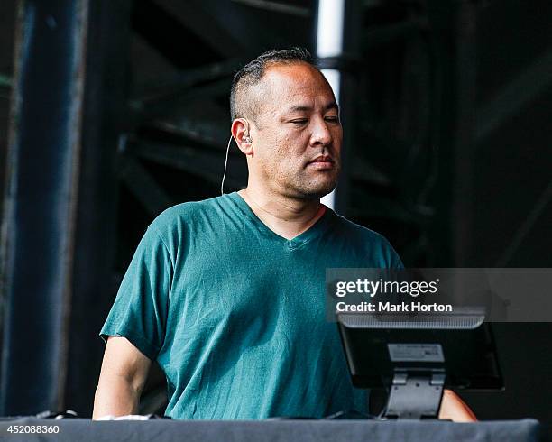 Dan the Automator performs with Deltron 3030 on Day 9 of the RBC Royal Bank Bluesfest on July 12, 2014 in Ottawa, Canada.