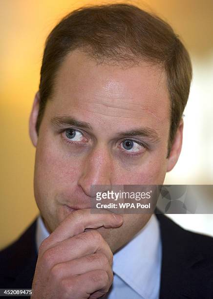 Prince William, Duke of Cambridge attends a meeting of 'United for Wildlife' at the Zoological Society of London on November 26, 2013 in London,...