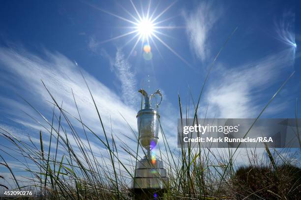 The Claret Jug in the sand dunes during the Aberdeen Asset Management Scottish Open at Royal Aberdeen Golf Club on July 13, 2014 in Aberdeen, Scotland