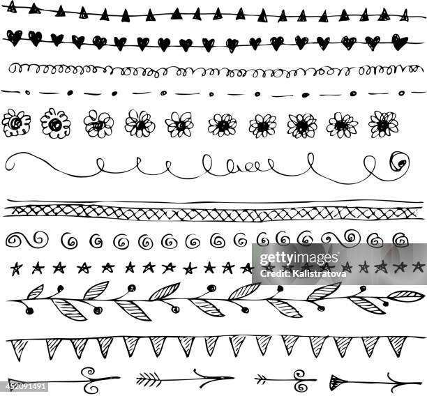 Border Line Sticker Doodle Line Border