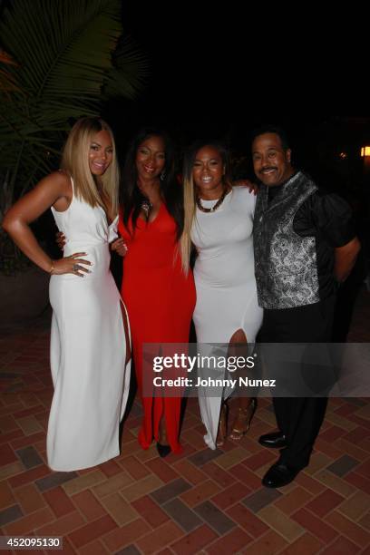 Ashanti, Tina Douglas, Kenashia 'Shia' Douglas and Ken-Kaide Thomas Douglas attend Tina's Forever Young Birthday Extravaganza at Crest Hollow Country...