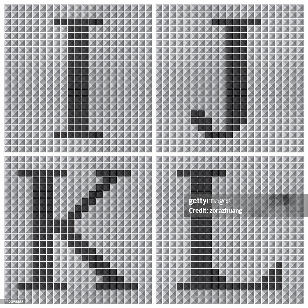 Mosaic alphabet letters