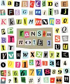 Vector Ransom Note #3- Cut Paper Letters, Numbers, Symbols