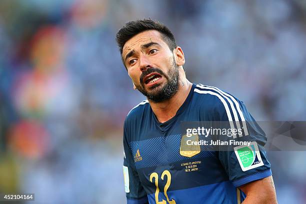 Ezequiel Lavezzi of Argentina looks on during the 2014 FIFA World Cup Brazil Final match between Germany and Argentina at Maracana on July 13, 2014...