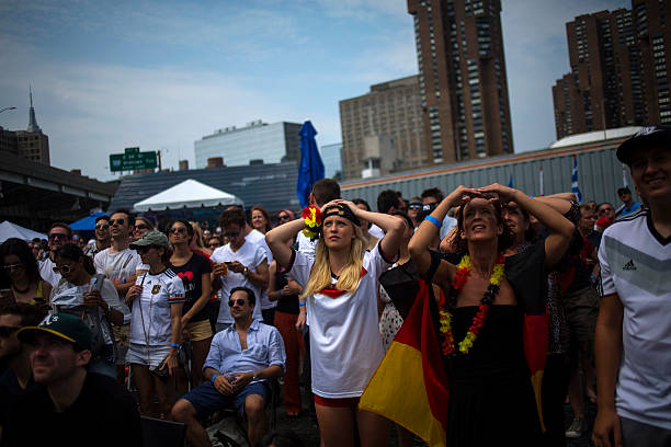 NY: Soccer Fans Gather To Watch Argentina v Germany World Cup Final Match In New York City