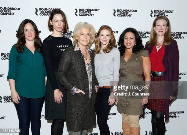 Actors Karen Walsh, Rebecca Hall, Suzanne Bertish, Ashley Bell, Maria-Christina Oliveras and Henny Russell attend the photo call for "Machincal" on...