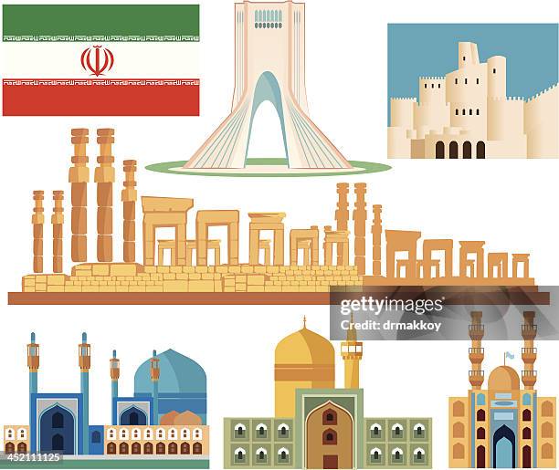 iran symbols - persepolis stock illustrations