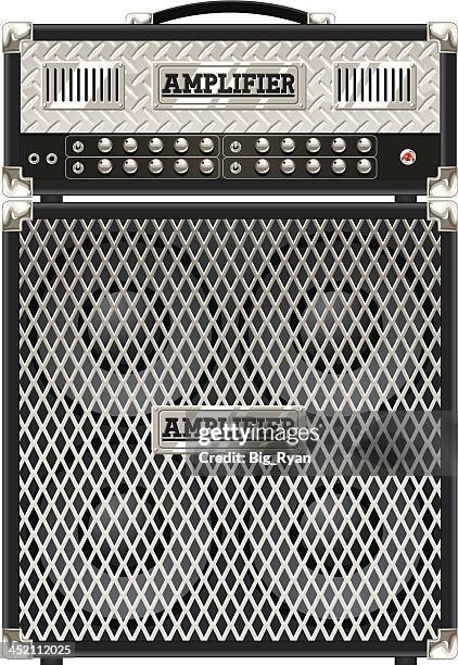 heavy metal amplifier - diamond plate stock illustrations
