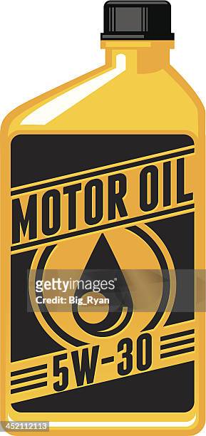 an icon of a big motor oil in orange and black tone  - oil container stock illustrations