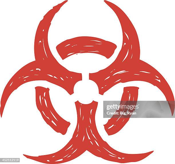 hand sketched biohazard - biohazard symbol stock illustrations