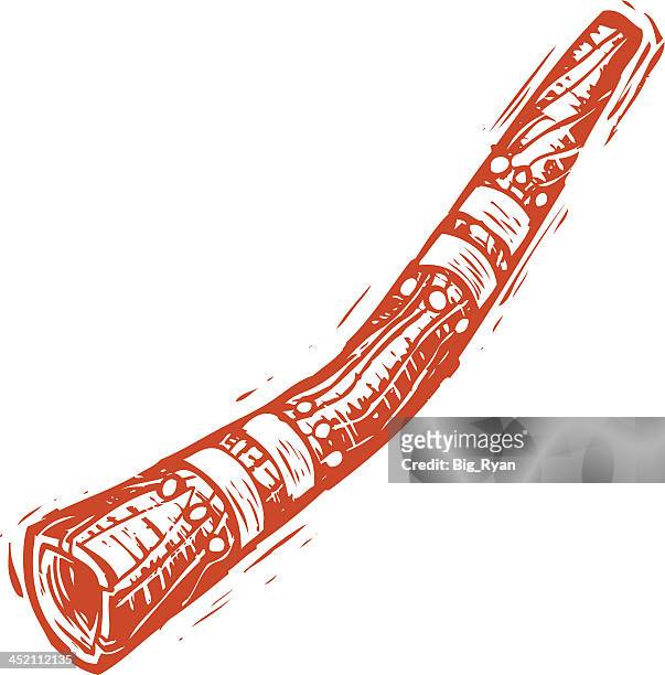 hand sketched didgeridoo - didgeridoo stock illustrations