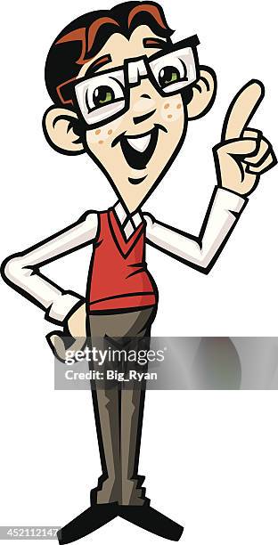 nerdy guy - geek stock illustrations