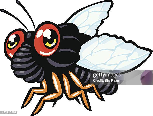comic zikade - grille insekt stock-grafiken, -clipart, -cartoons und -symbole